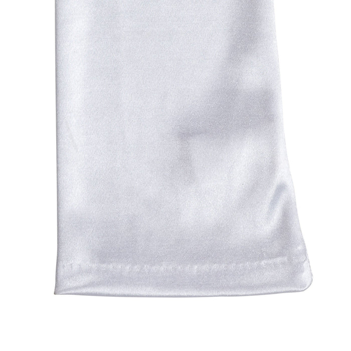 Women's long opera satin gloves in white - cuff