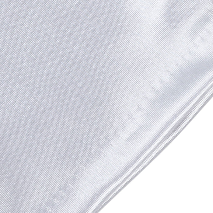 Women's long opera satin gloves in white - end of the cuff
