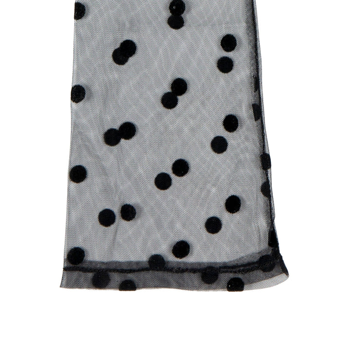 Women's Long Opera Spotted tulle gloves in black right cuff