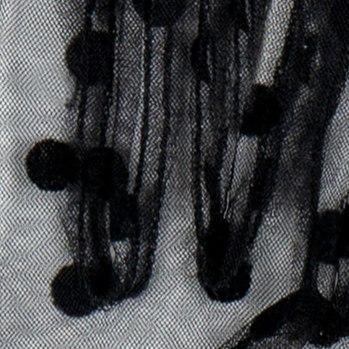 Women's Long Opera Spotted tulle gloves in black stitching