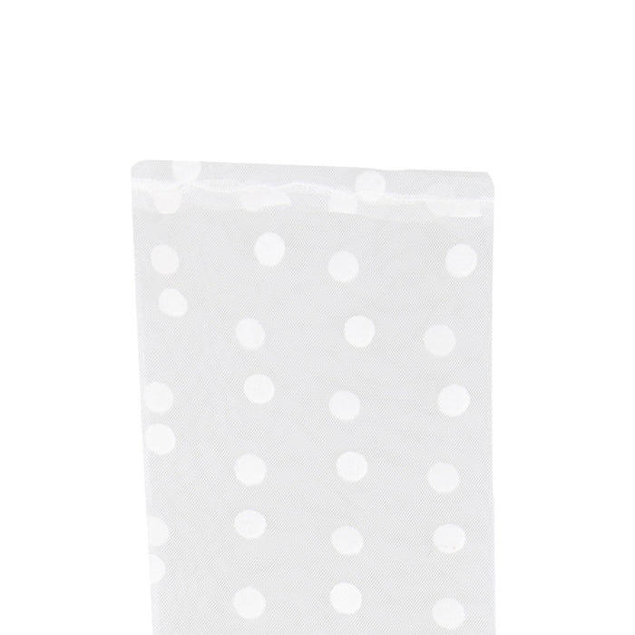 Women's long opera spotty tulle gloves in ivory both gloves - cuff 