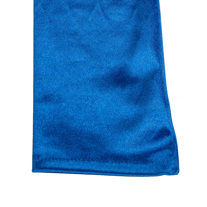 Women's long opera satin gloves in teal - cuff