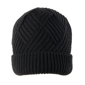 Women’s Patchwork Cable Knit Beanie Hat
