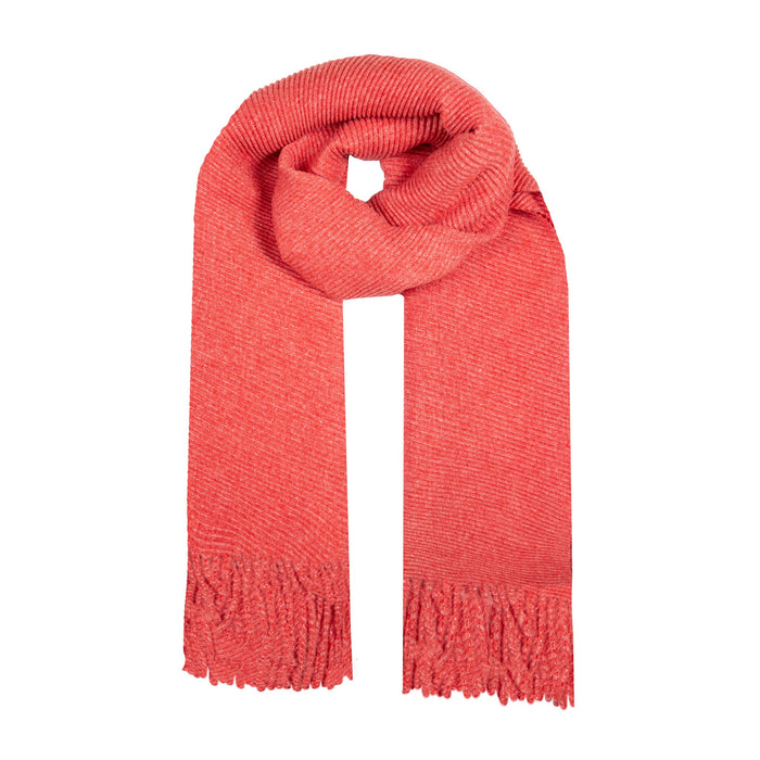 womens berry red pleated scarf