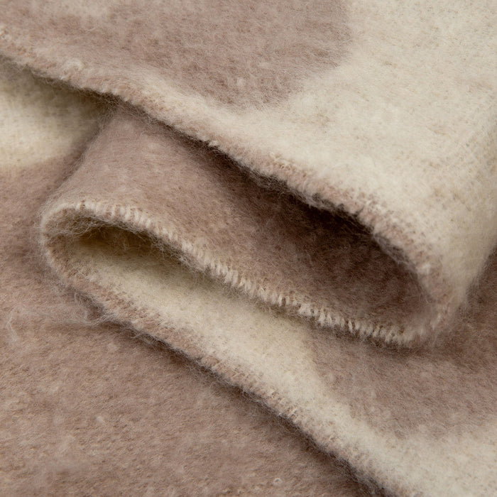 Women's Natural Reversible Floral Blanket Scarf with Tassels Closeup