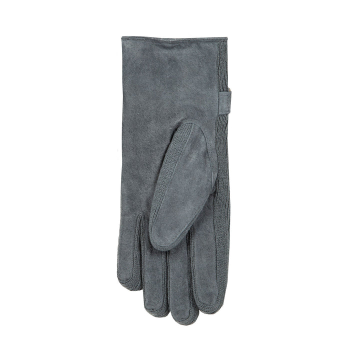 Women's fleece-lined suede gloves in charcoal left