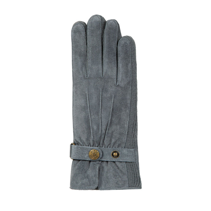 Women's fleece-lined suede gloves in charcoal right