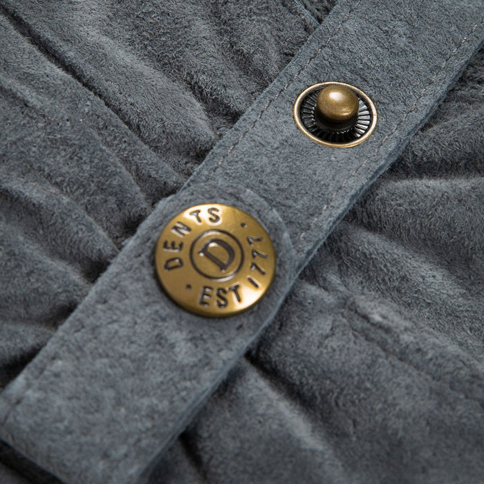Women's fleece-lined suede gloves in charcoal stud