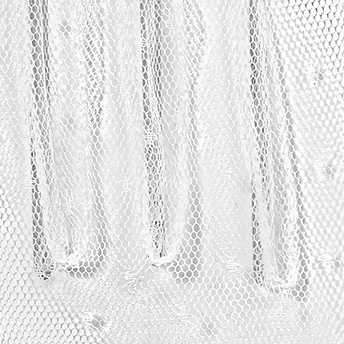 Women’s Tulle Gloves with Frilled Cuff in white  fingers