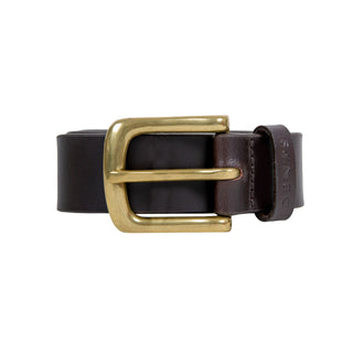 Men’s Heritage Lined Full-Grain Leather Belt with Brass Buckle and Gift Box