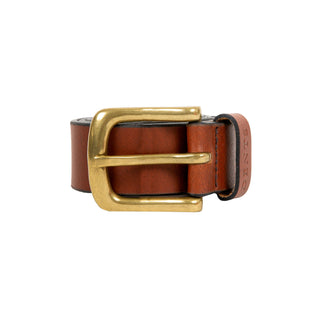 Men’s Heritage Lined Full-Grain Leather Belt with Brass Buckle and Gift Box