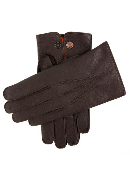 Men's Heritage Three-Point Cashmere-Lined Deerskin Leather Gloves