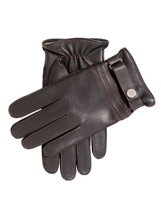 Men’s Heritage Three-Point Cashmere-Lined Leather Gloves with Colour Contrast Stitching