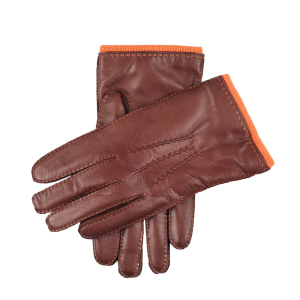 Men’s Heritage Cashmere-Lined Leather Gloves with Cashmere Cuffs
