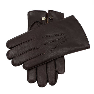 Men's Heritage Three-Point Fur-Lined Deerskin Leather Gloves