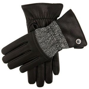 Men's Heritage Cashmere-Lined Harris Tweed and Deerskin Leather Gloves