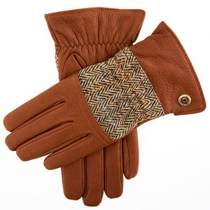 Men's Heritage Cashmere-Lined Harris Tweed and Deerskin Leather Gloves