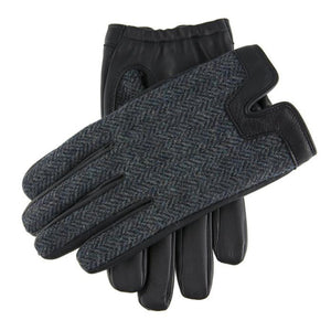 Men's Heritage Cashmere-Lined Abraham Moon Herringbone Tweed and Leather Gloves