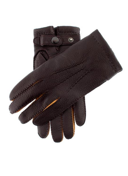 Men's Heritage Handsewn Three-Point Cashmere-Lined Deerskin Leather Gloves
