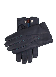 Men’s Heritage Handsewn Cashmere-Lined Leather Gloves with Contrast Stitching