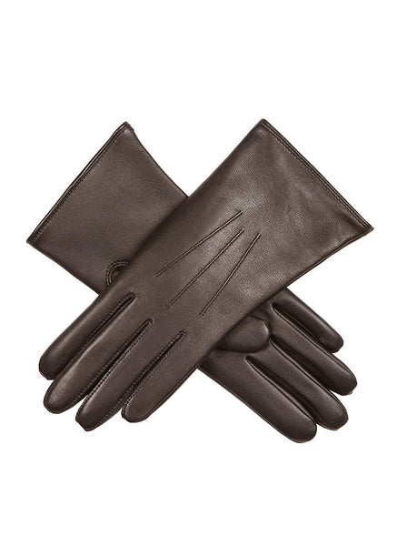 Women’s Heritage Touchscreen Three-Point Fur-Lined Leather Gloves