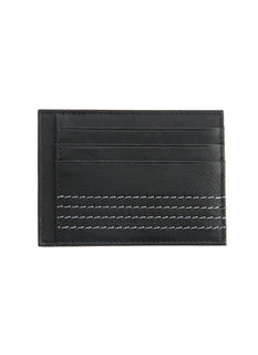 Men's Contrast Stitch Pebble Grain Leather Card Holder with RFID Blocking
