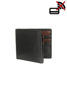 Men's Pebble Grain Leather Bifold Wallet with RFID Blocking and Window Pocket