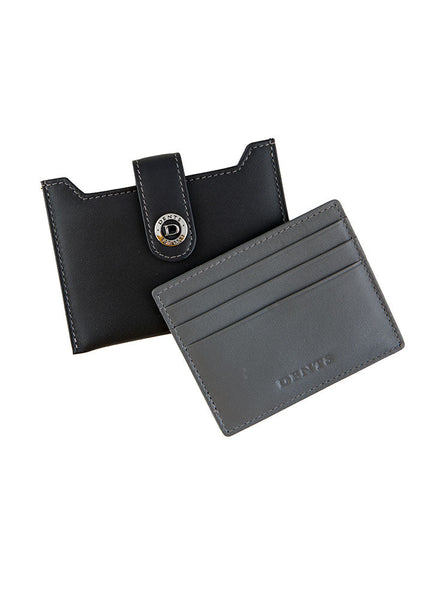Men's Smooth Nappa Leather Card Holder with RFID Blocking and Case
