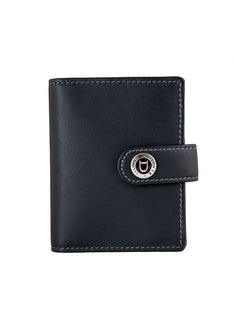 Men's Smooth Nappa Leather Business Card Holder with RFID Blocking and Tab