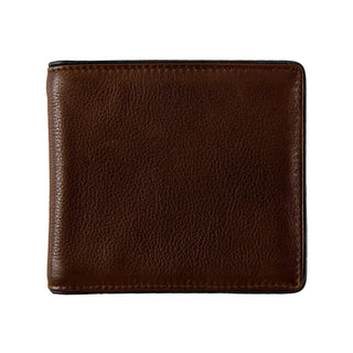 Men's Two-Colour Pebble Grain Leather Bifold Wallet with RFID Blocking