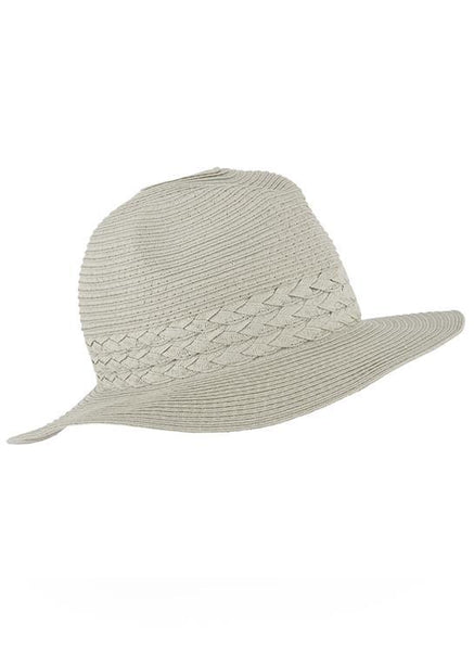 Women's Straw Fedora Hat with Plaited Band