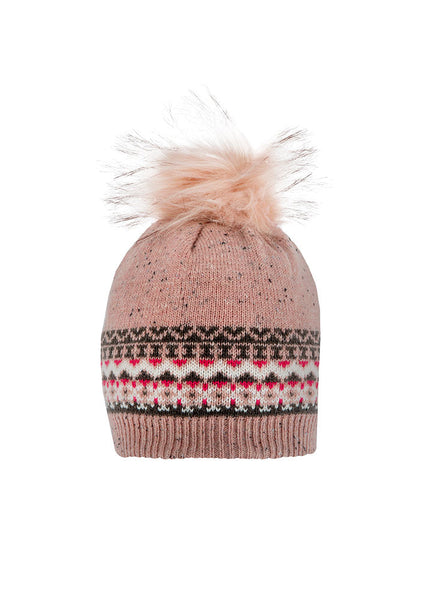Women’s Jacquard Fair Isle Knitted Bobble Hat