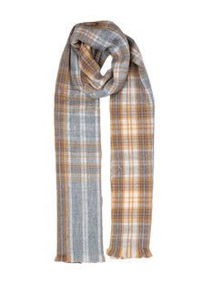 Women’s Plaid Check Scarf with Fringe Ends