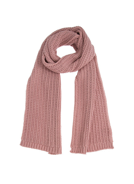 Women's Ribbed Metallic Knitted Scarf