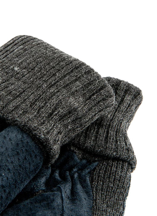 Men's Three Point Fleece Lined Suede Gloves navy cuffs