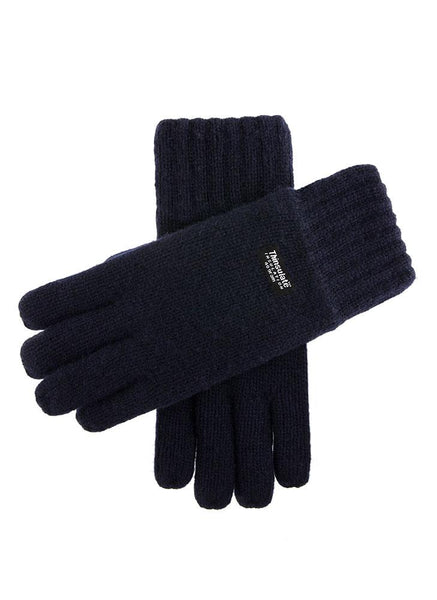 Men's navy blue Thinsulate lined knitted gloves
