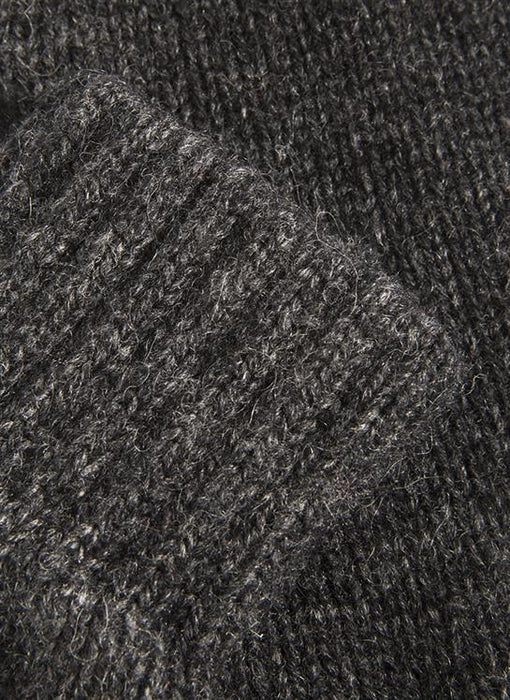 Men's dark grey Thinsulate lined knitted gloves elasticated cuff