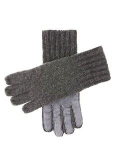 Men's Cashmere Knitted Gloves with Suede Palm Patch