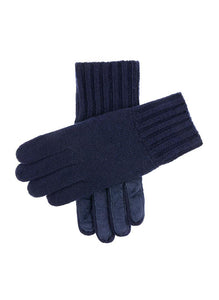 Men's Cashmere Knitted Gloves with Suede Palm Patch