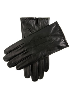Men's Touchscreen Three-Point Fleece-Lined Shorter Finger Leather Gloves