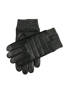 Men’s Touchscreen Water-Resistant Leather Gloves with Stitch Detail