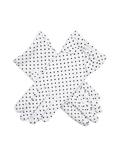 Women's Spotted Cotton Gloves with Cuff Bow