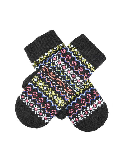 Women’s Jacquard Multi-Colour Fair Isle Knitted Mittens