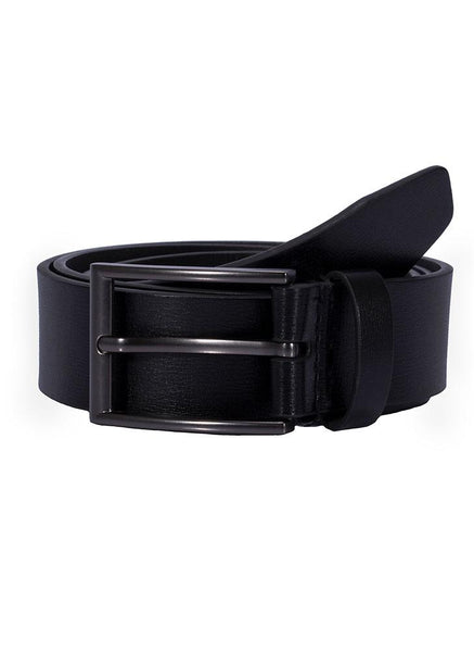 Men's Lined Leather Belt with Gunmetal Buckle